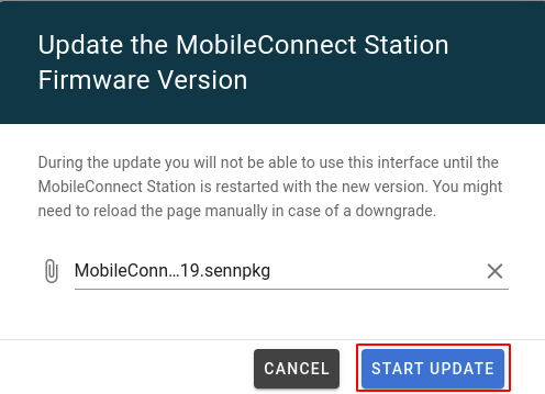 Start firmware update