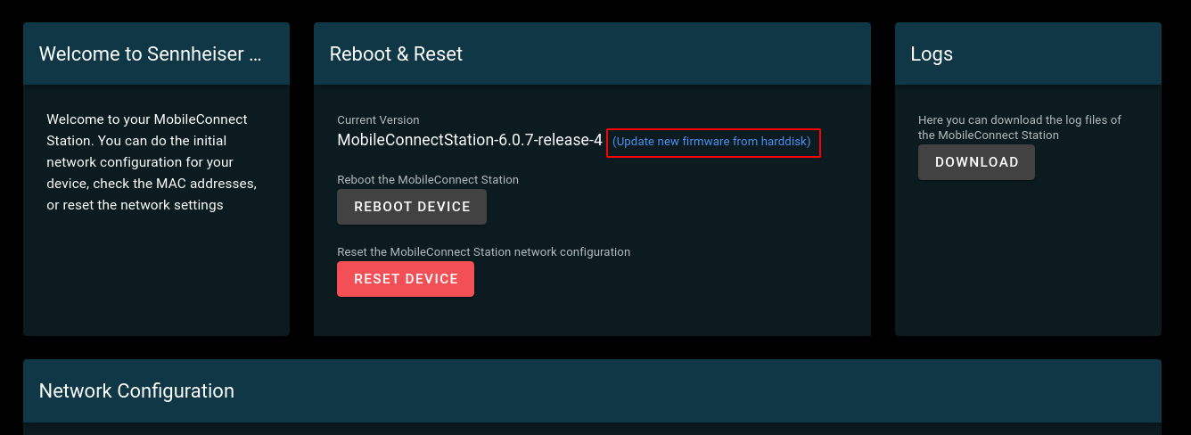 Firmware version upload