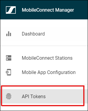 API Tokens Menu