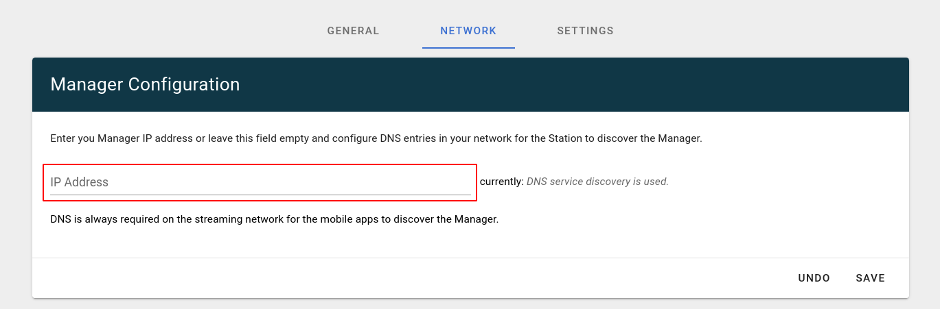 Manager IP Address