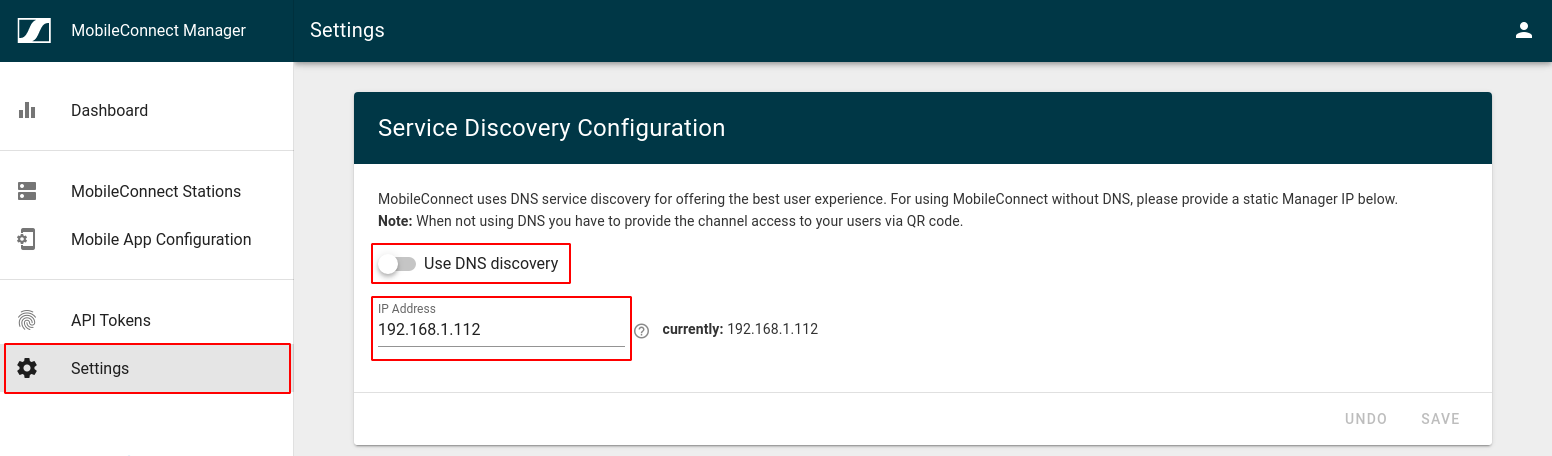 Manager DNS settings