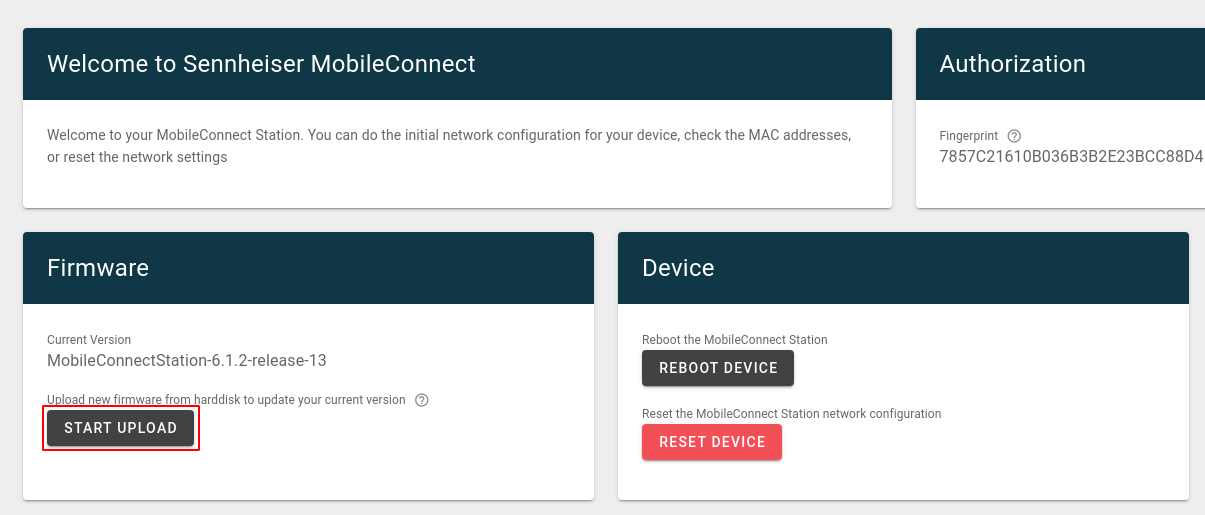 Firmware version upload